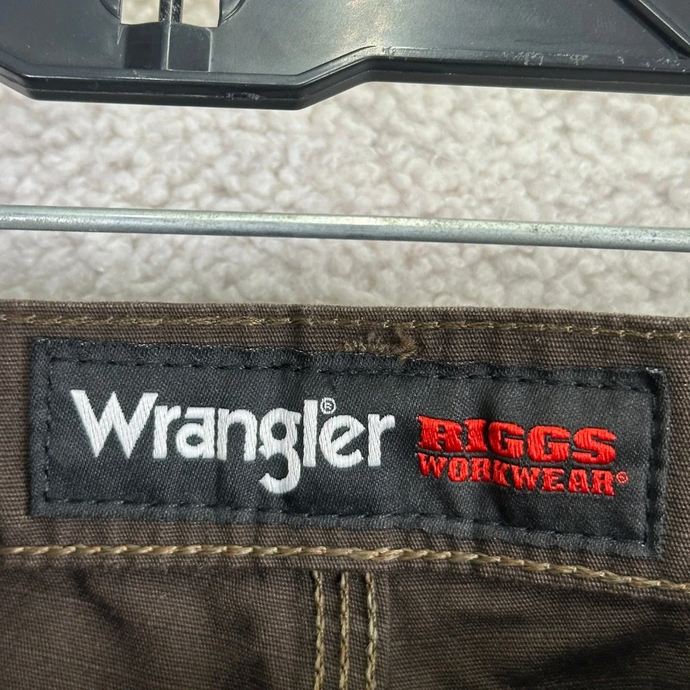 Wrangler Riggs Workwear Ripstop Pants Mens 48x32 Dark Brown Rugged Utility Work